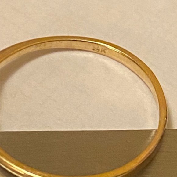 14K Yellow Gold Sapphire & Diamond engagement of promise Ring - Picture 4 of 8